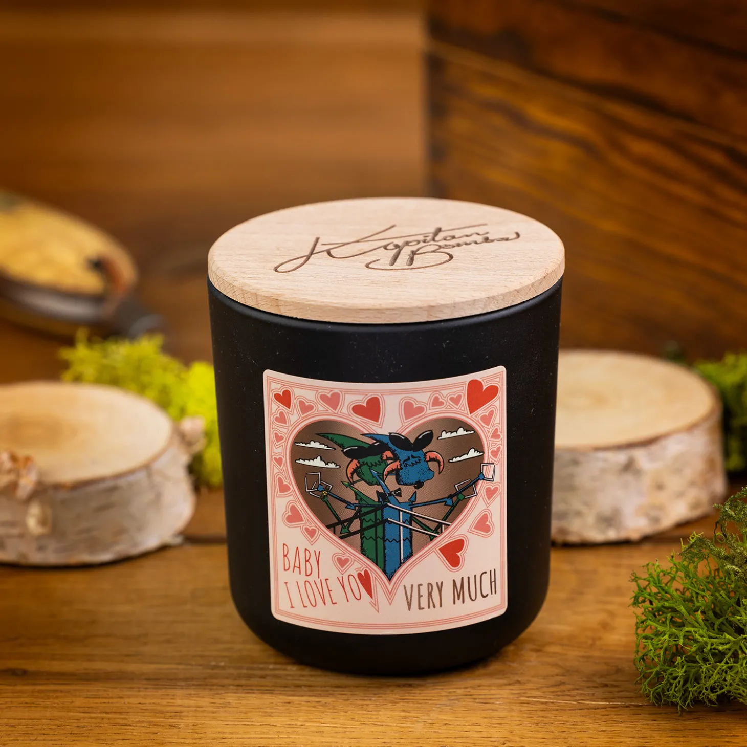 Duża świeca sojowa premium | Baby i Love You | 210 ml