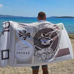 Bardzo duży koc plażowy | Jachaś | za wycieraczką jest dycha 100x180cm