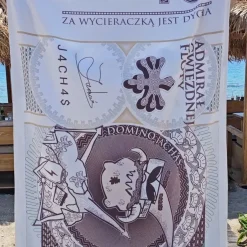 Bardzo duży koc plażowy | Jachaś | za wycieraczką jest dycha 100x180cm