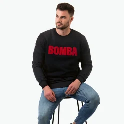 Bluza czarna, haft BOMBA – czerwony