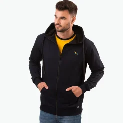 Bluza rozpinana dark navy, haft kurvinox żółty