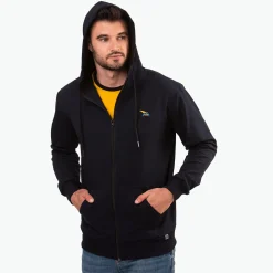 Bluza rozpinana dark navy, haft kurvinox żółty