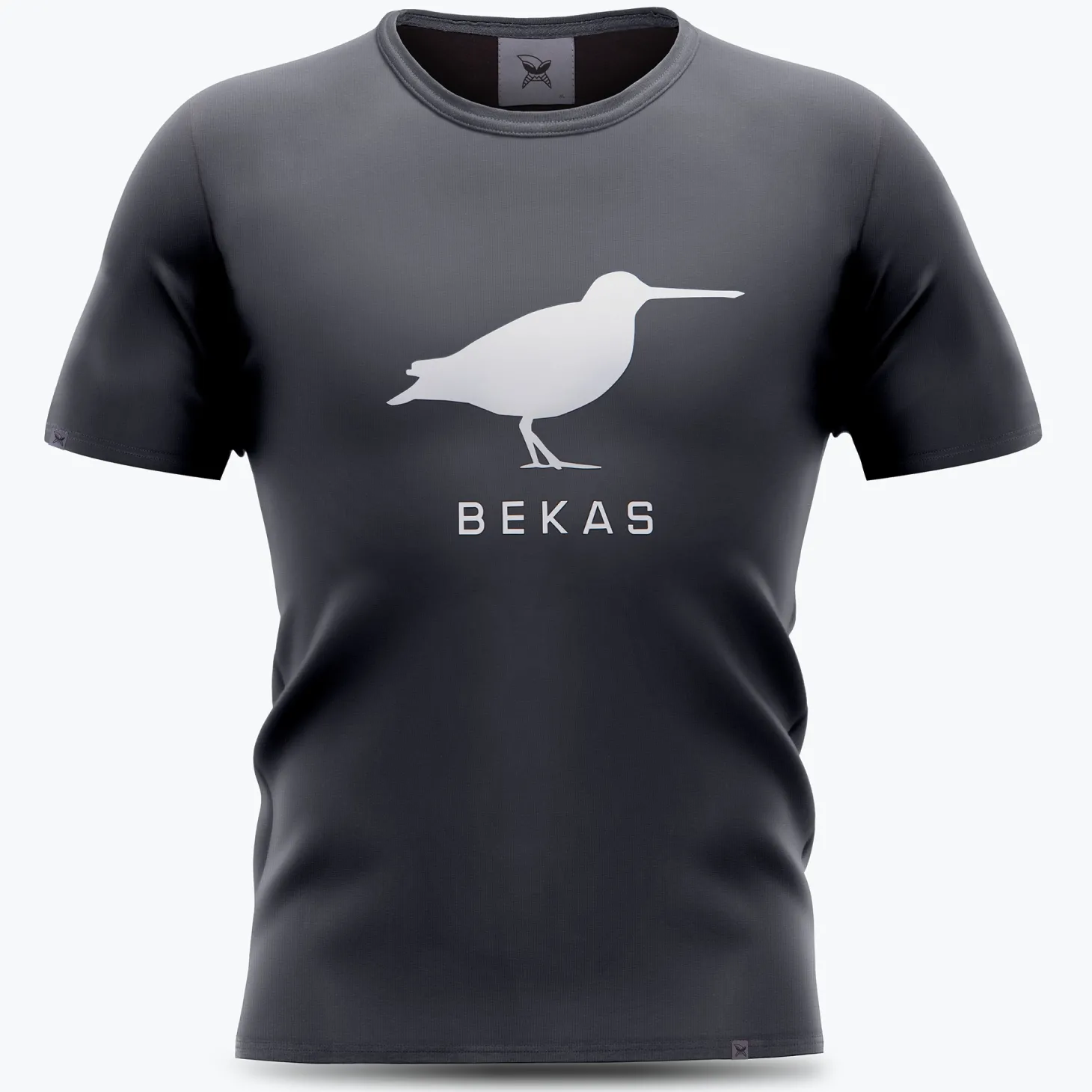 Szara koszulka męska – Bekas, biała guma
